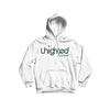 uhighted back logo  white hoodie