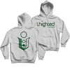 uhighted back logo  white hoodie