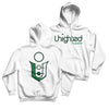 uhighted back logo  white hoodie